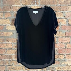 Bella Dahl Velvet Shirt with Tuxedo Stripe